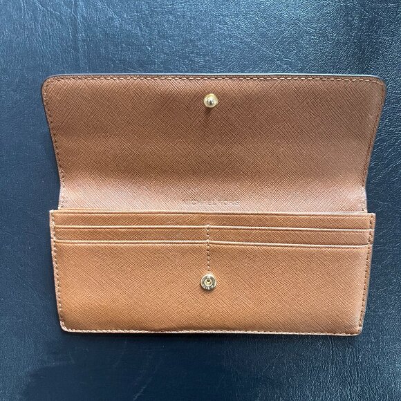 MK Long Saffiano Leather Cognac Card Holder/Wallet - Picture 3 of 3
